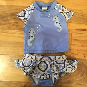 Seahorse swim skirt and rash guard